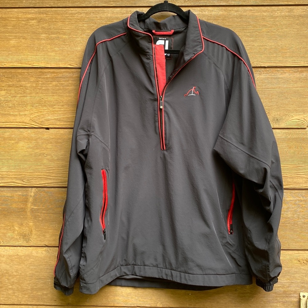 FootJoy DryJoy Gray Tour Collection 1/4 Zip Golf Windbreaker Jacket